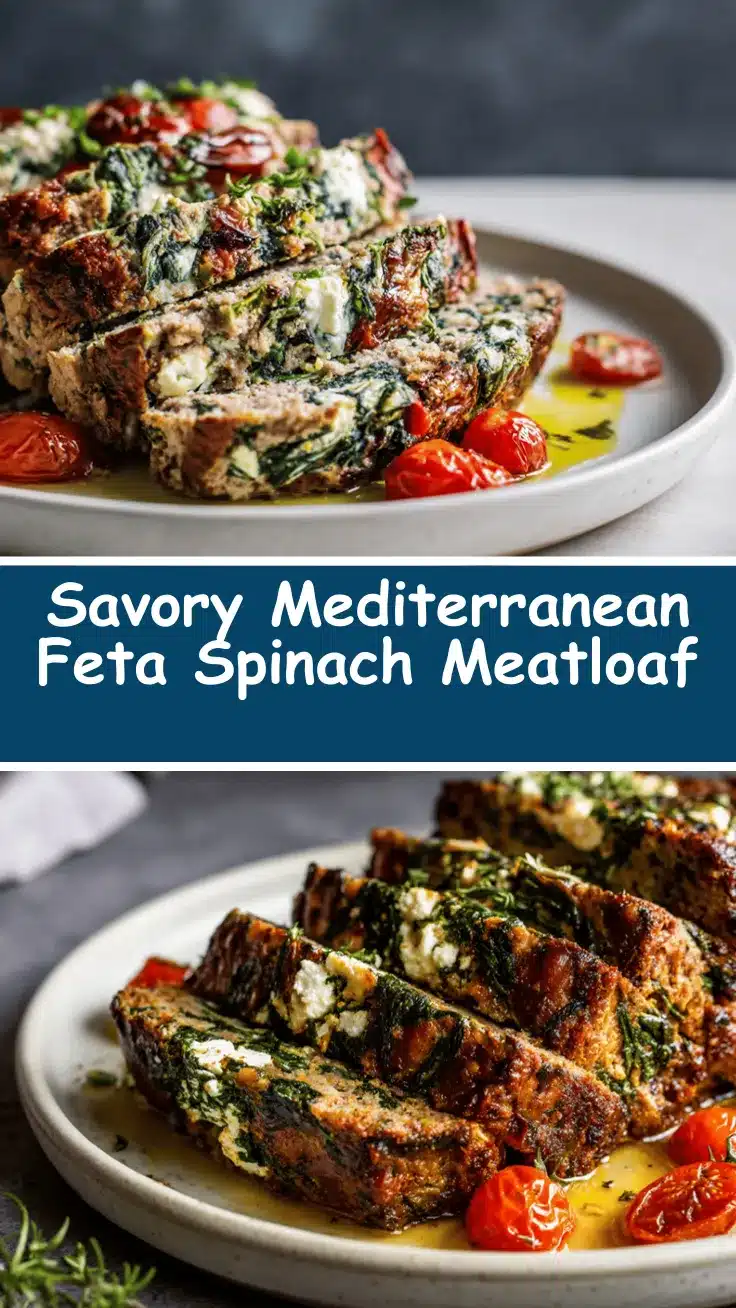 Mediterranean feta spinach meatloaf recipe