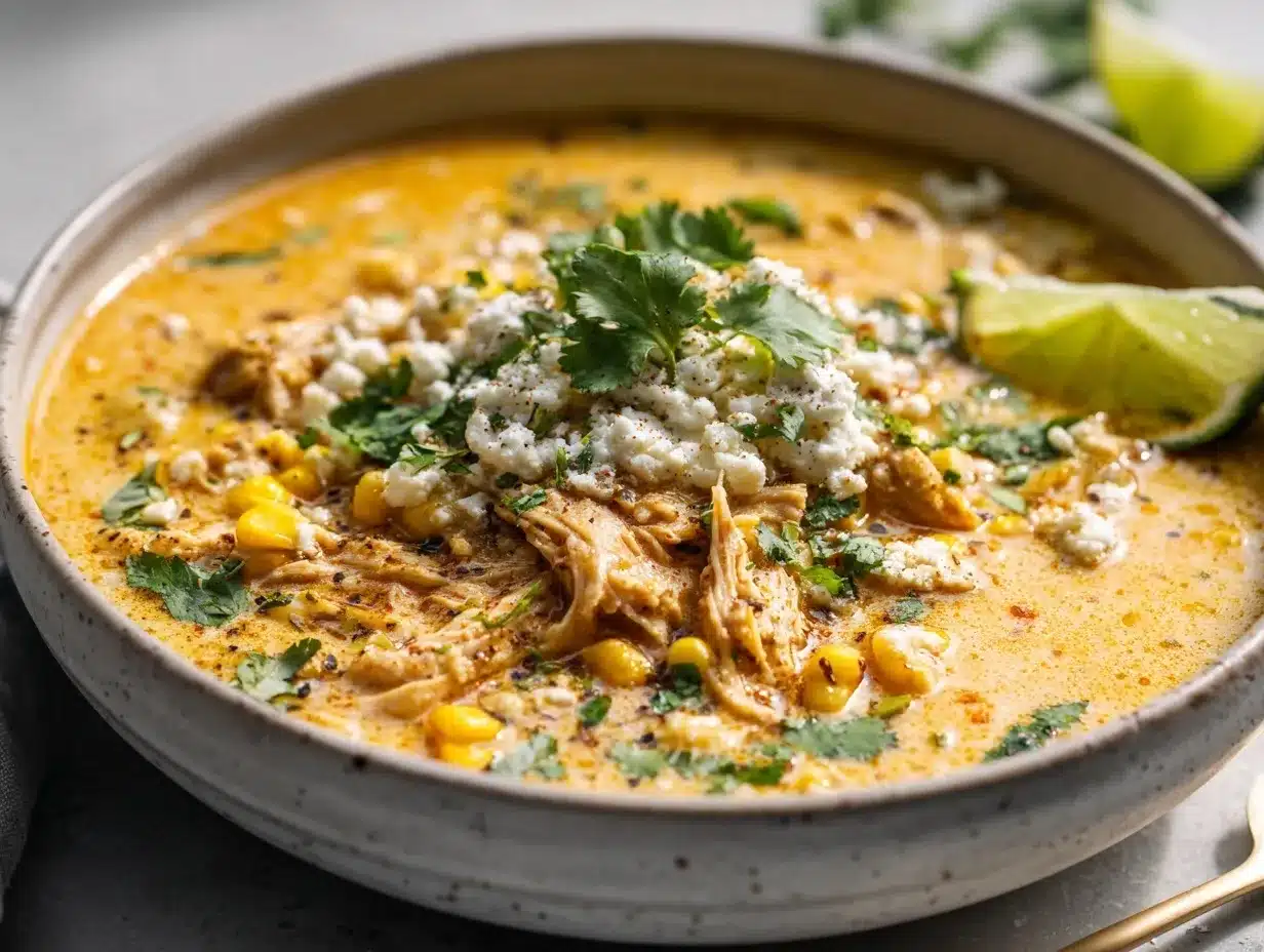 Mexican street corn chicken chowder preparation steps