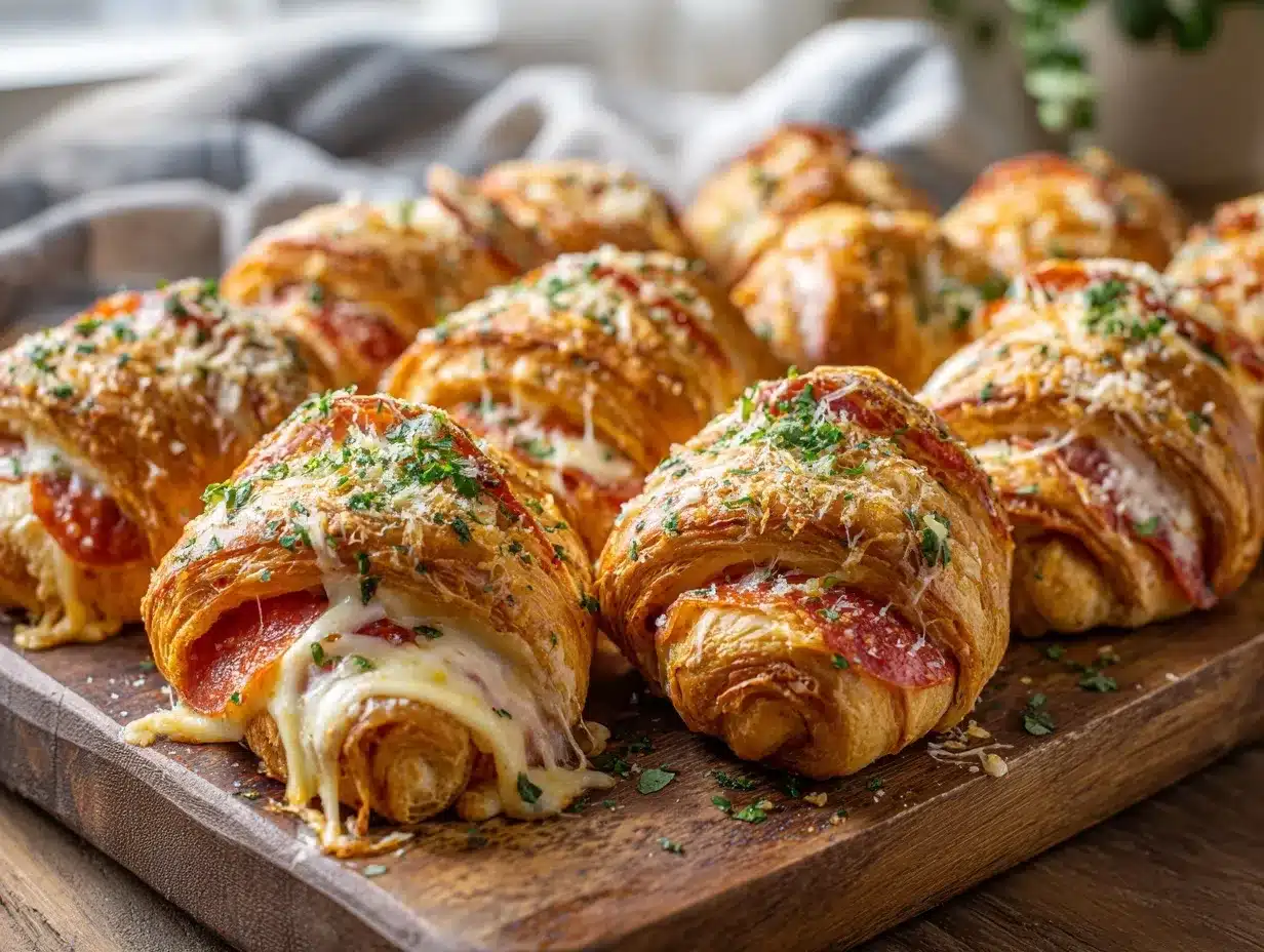 mozzarella pepperoni croissant rolls preparation steps