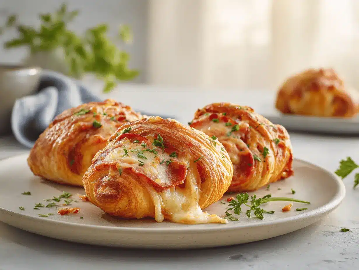 mozzarella pepperoni croissant rolls preparation steps