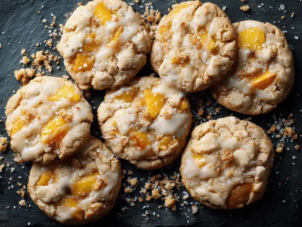 peach cobbler cookies - featured image