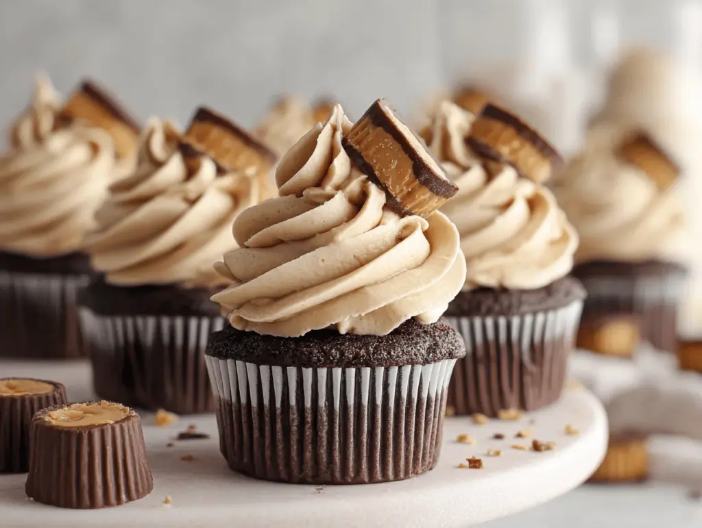 peanut butter cup cupcakes - featured image