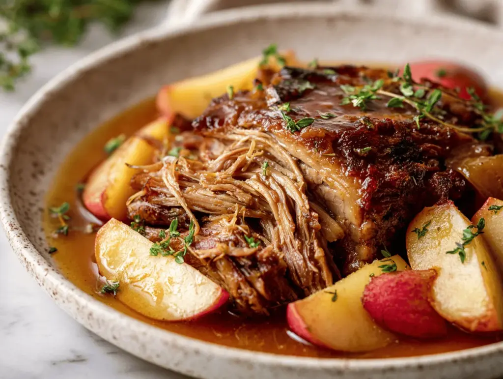 pork shoulder with apples - featured image