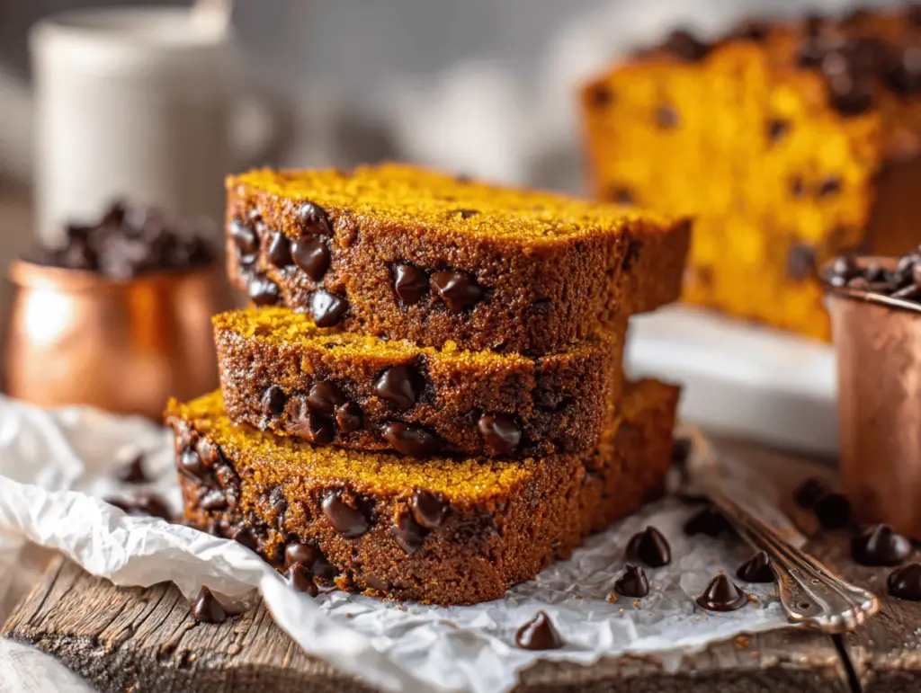 pumpkin bread with chocolate chips - featured image