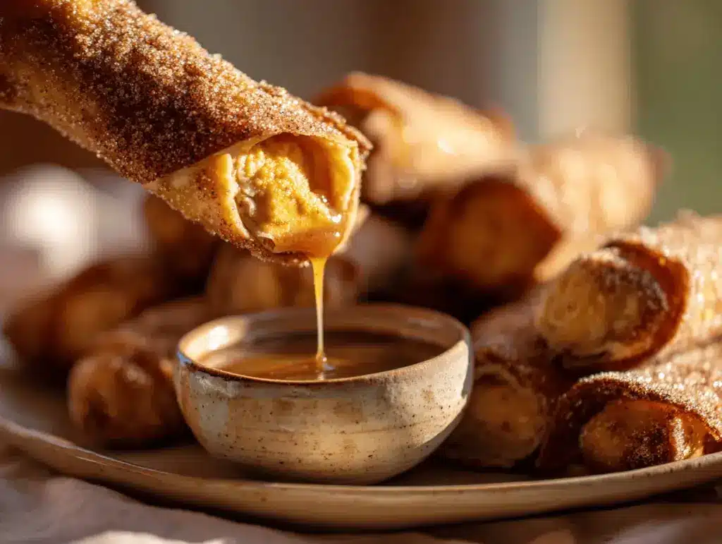 pumpkin cheesecake egg rolls - featured image
