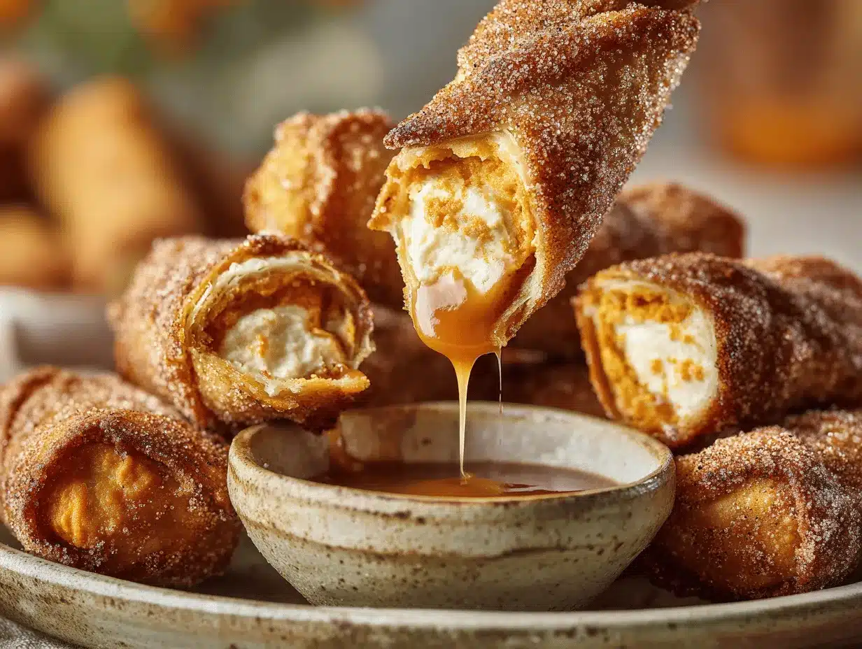 pumpkin cheesecake egg rolls preparation steps