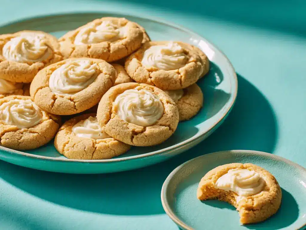 pumpkin cheesecake thumbprint cookies - featured image
