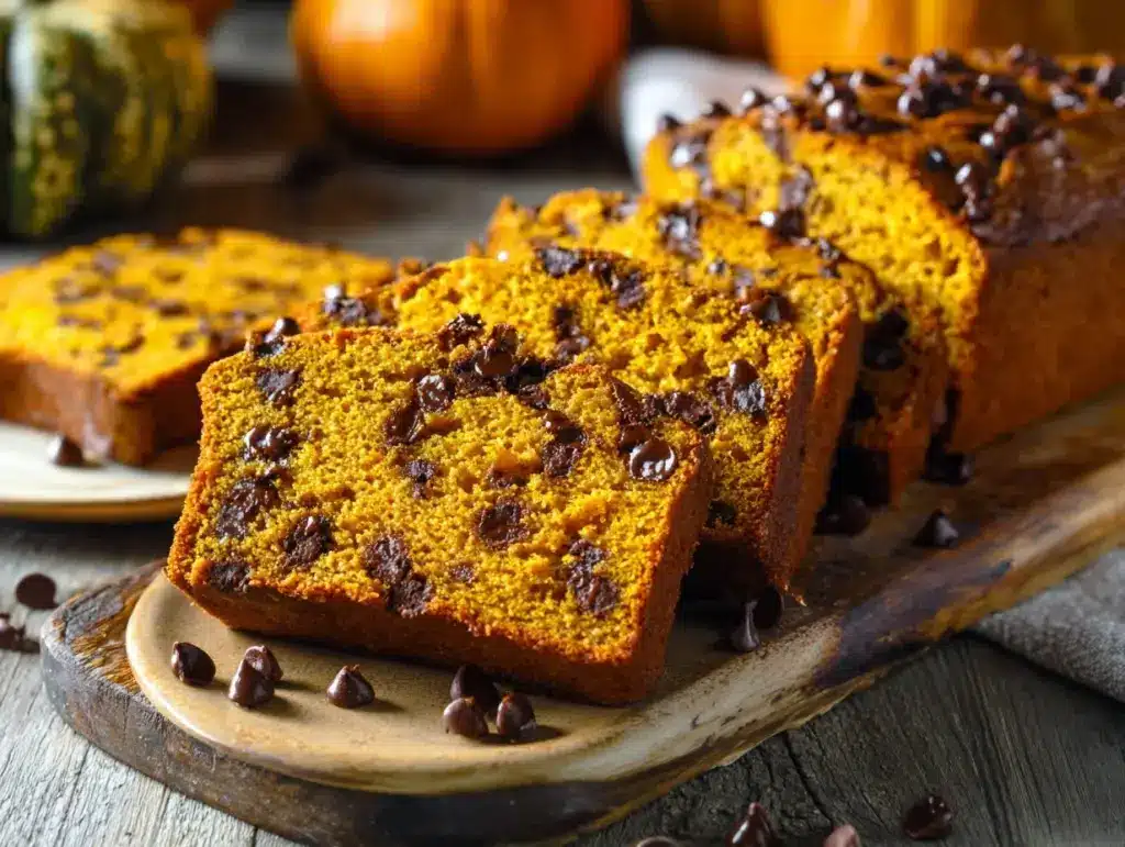pumpkin chocolate chip bread - featured image
