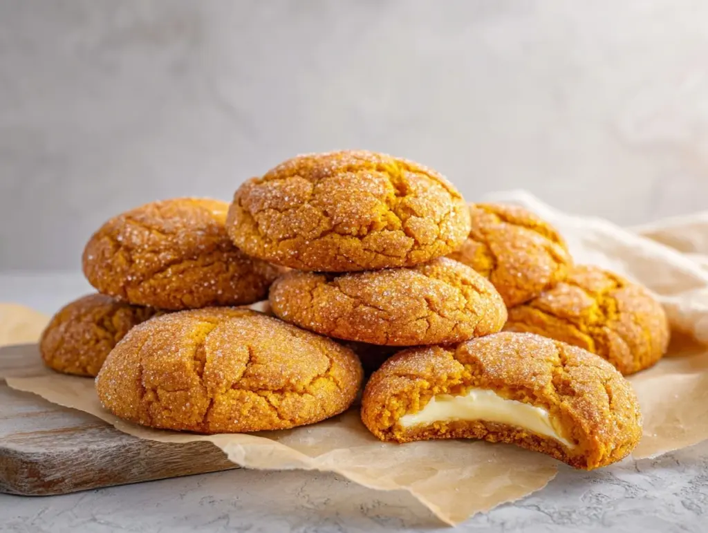 pumpkin spice cream cheese stuffed cookies - featured image