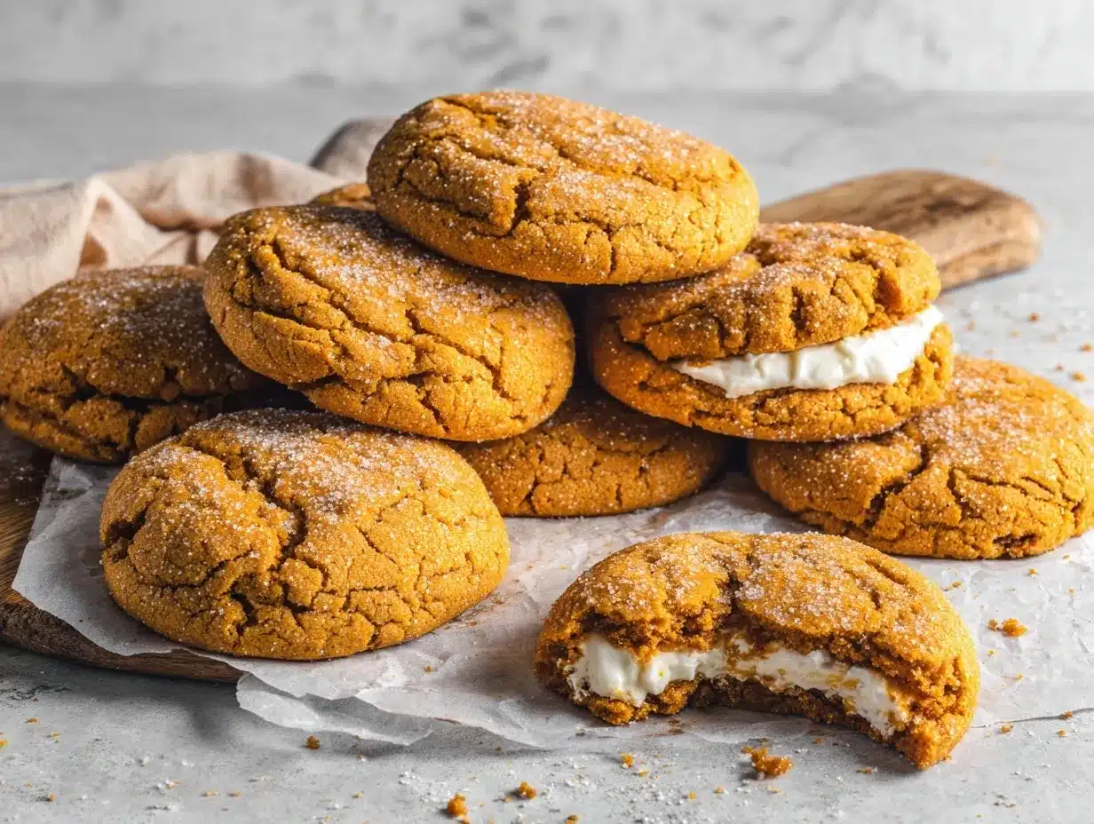 pumpkin spice cream cheese stuffed cookies preparation steps