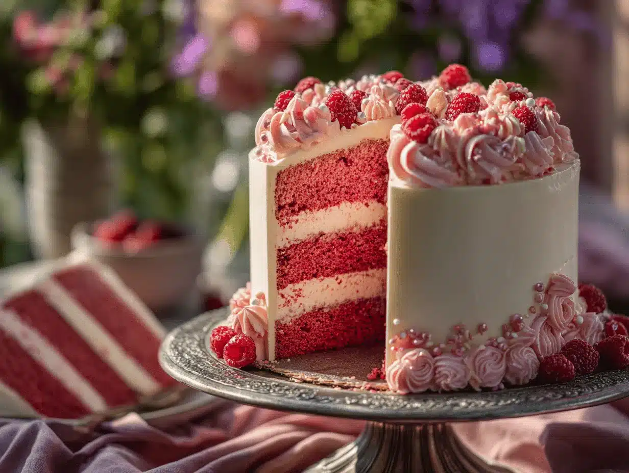 raspberry pink velvet cake preparation steps