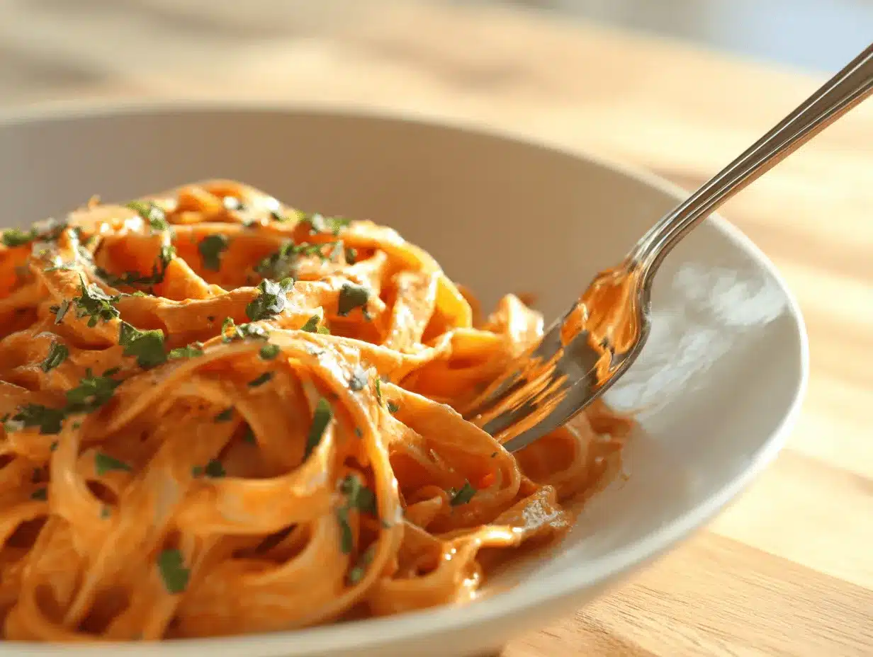 red pepper Alfredo sauce preparation steps
