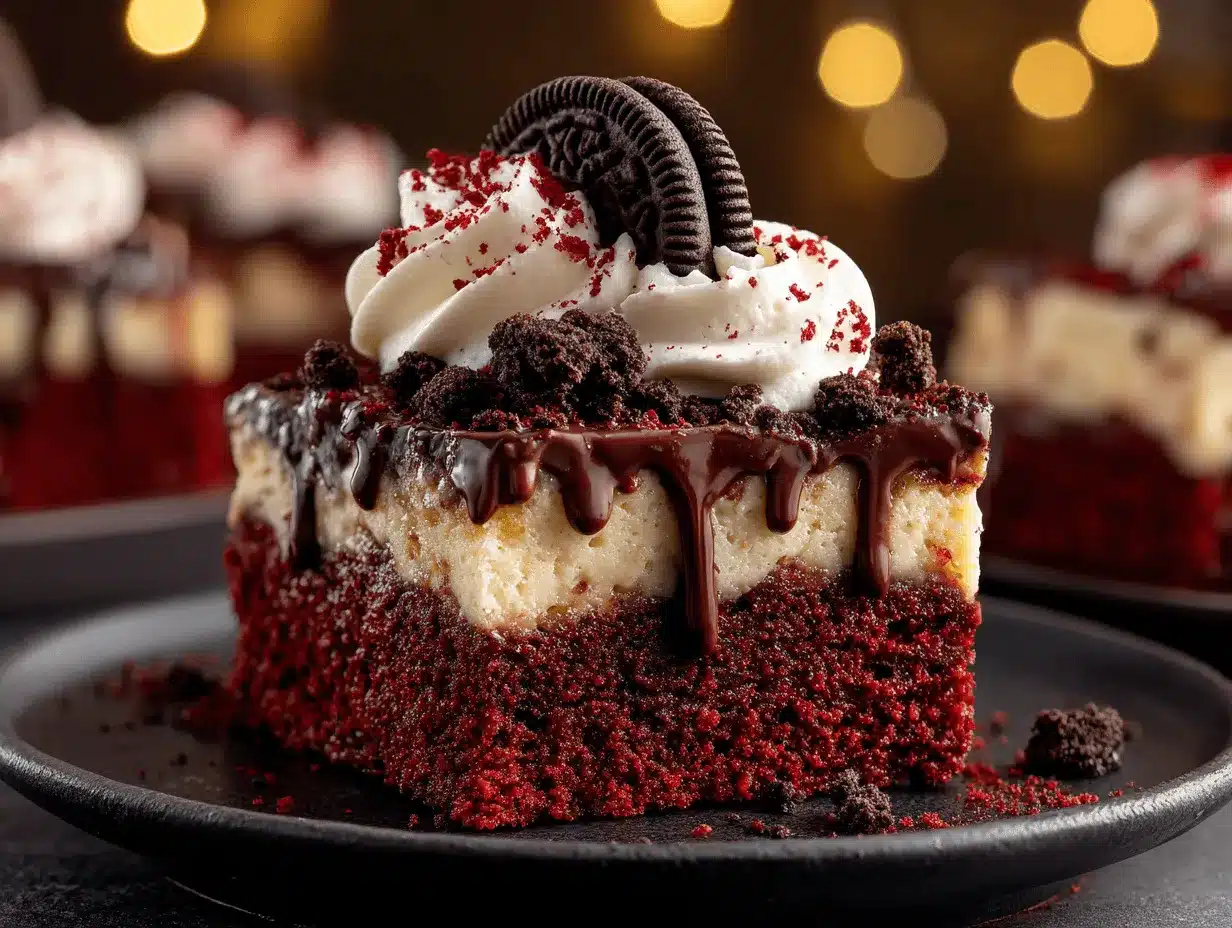 Red Velvet Oreo Cheesecake Brownies preparation steps