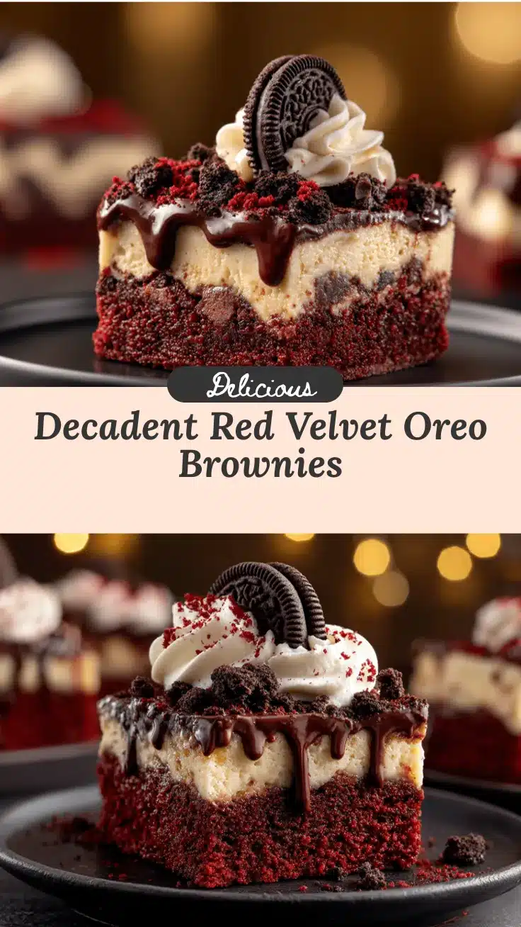 Red Velvet Oreo Cheesecake Brownies recipe
