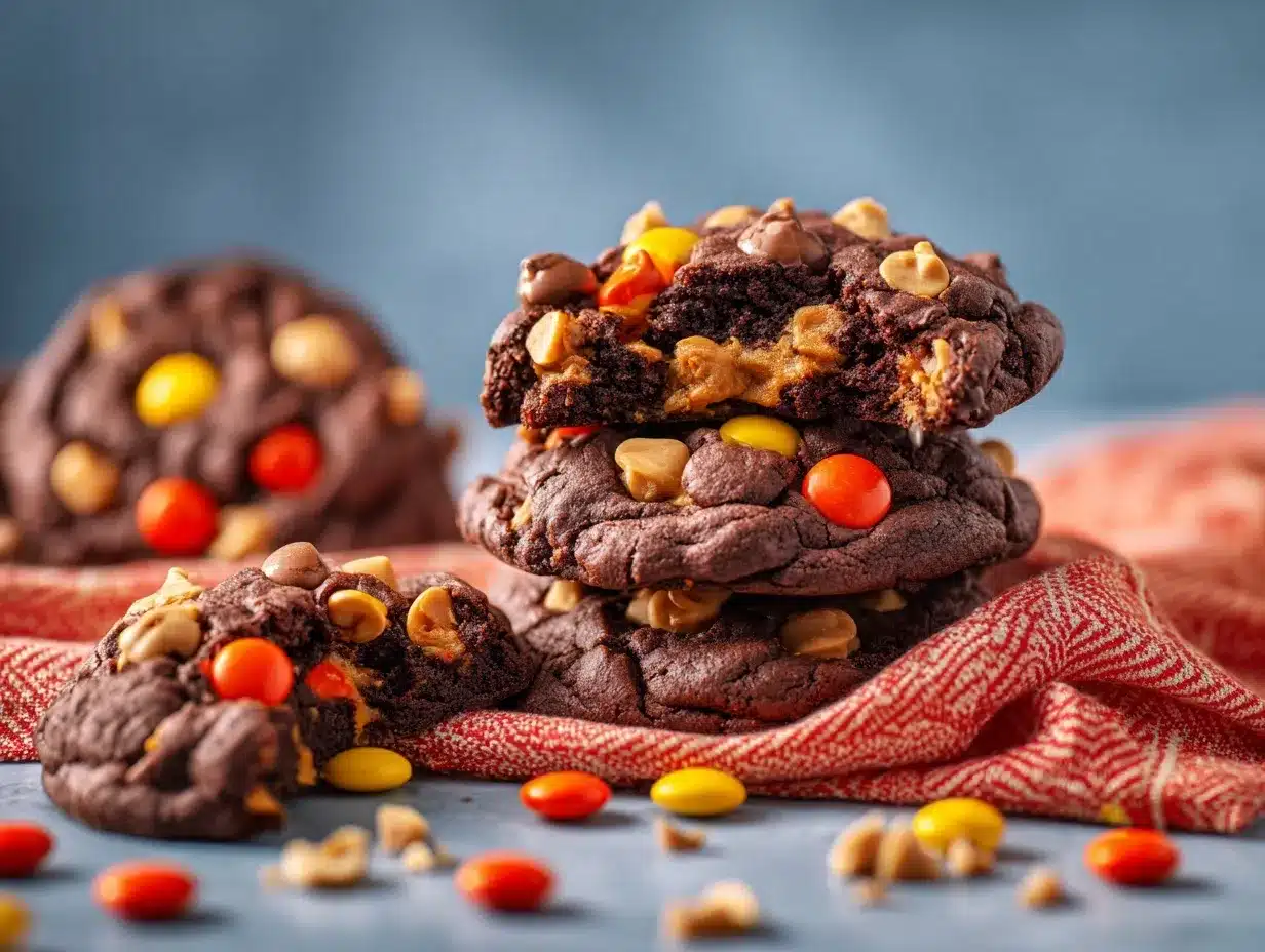 Reese’s Stuffed Chocolate Peanut Butter Cookies preparation steps