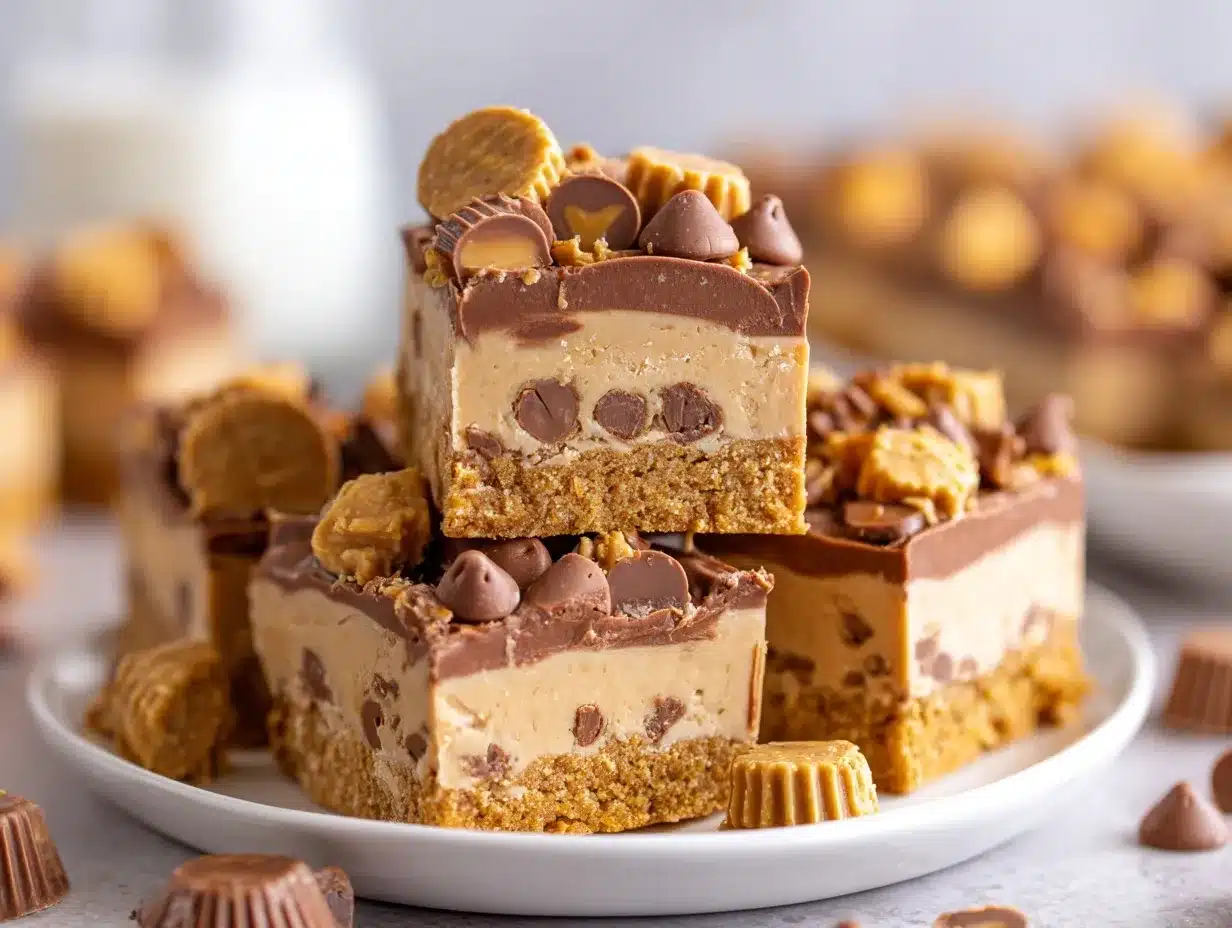 Reeses Peanut Butter No-Bake Bars preparation steps