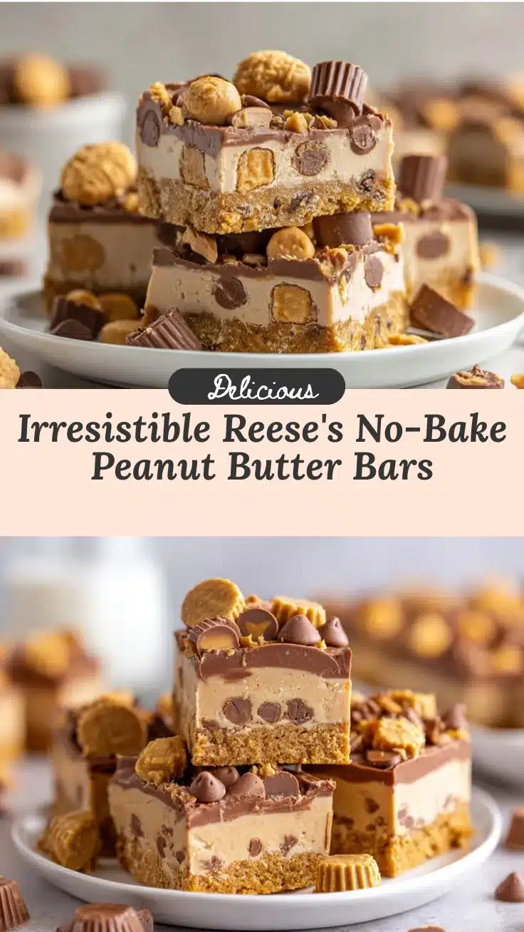 Reeses Peanut Butter No-Bake Bars recipe