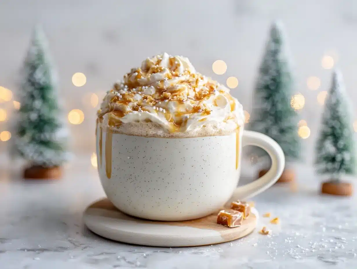 salted caramel brulée latte preparation steps