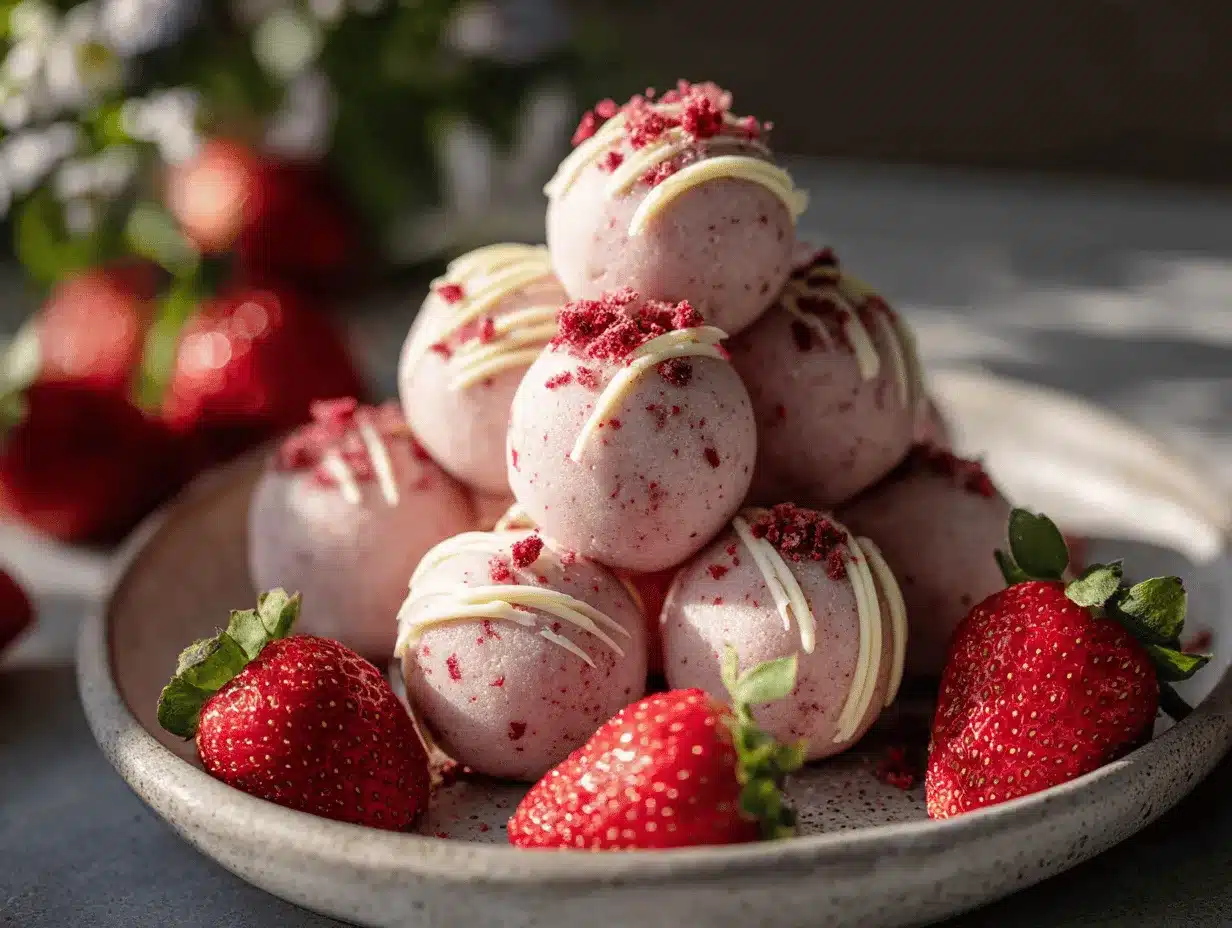 Strawberry Cheesecake Bliss Balls preparation steps