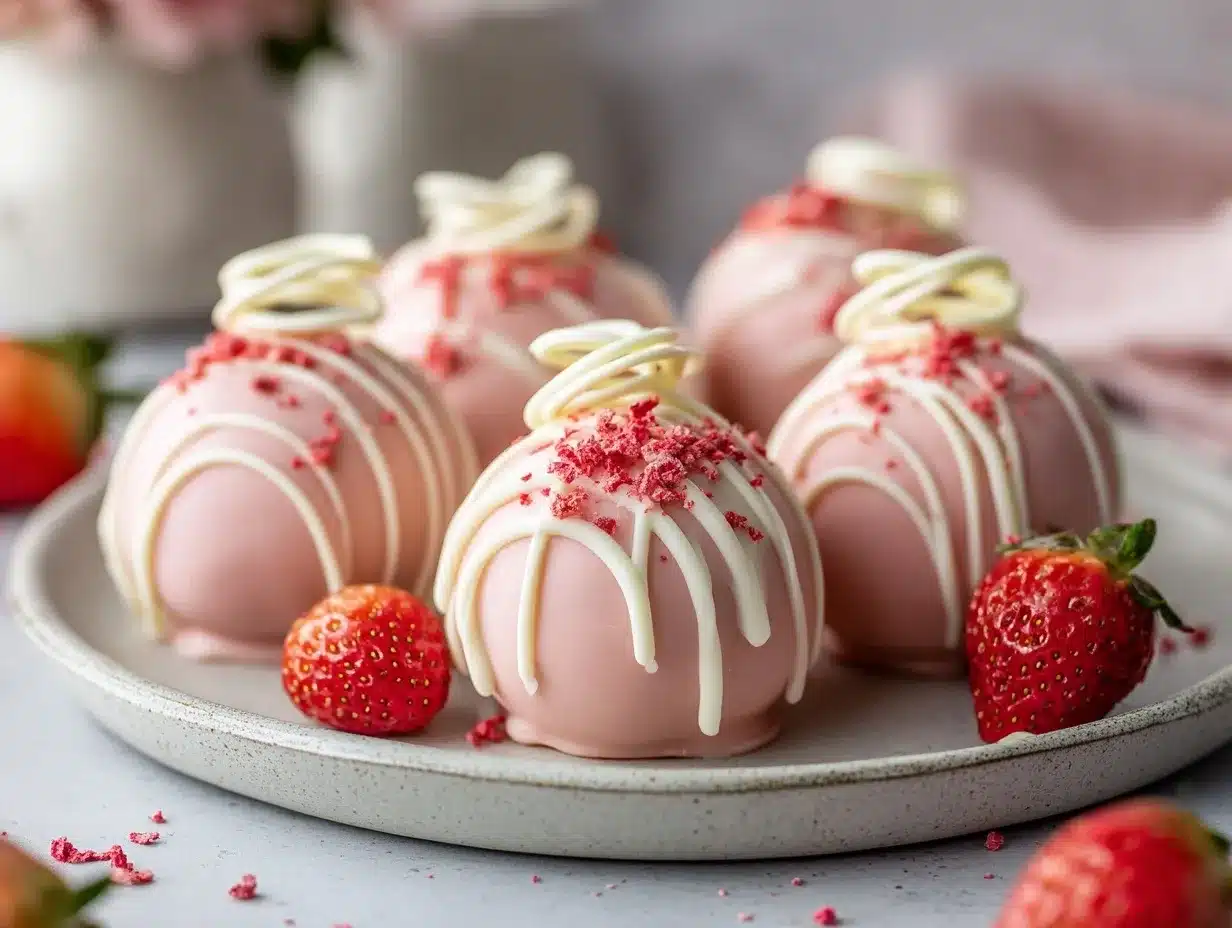 strawberry cheesecake protein truffles preparation steps