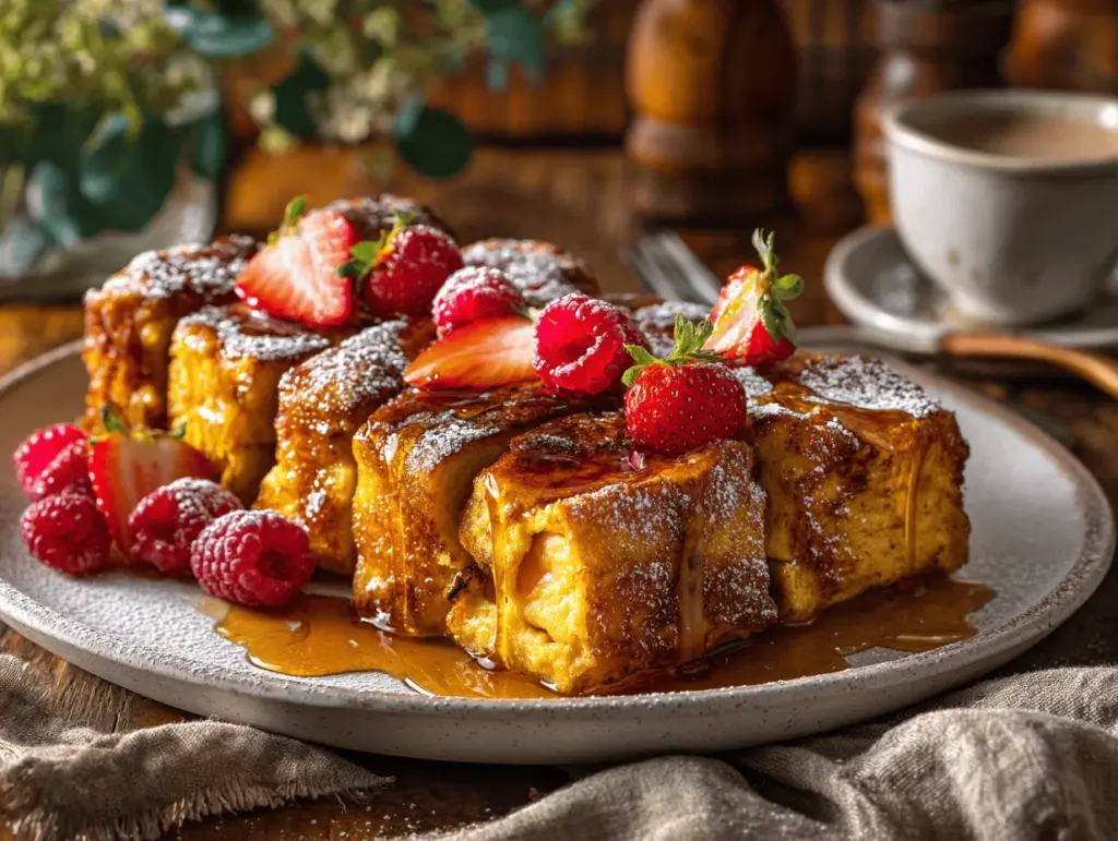 Stuffed Hawaiian Roll French Toast Bake - featured image