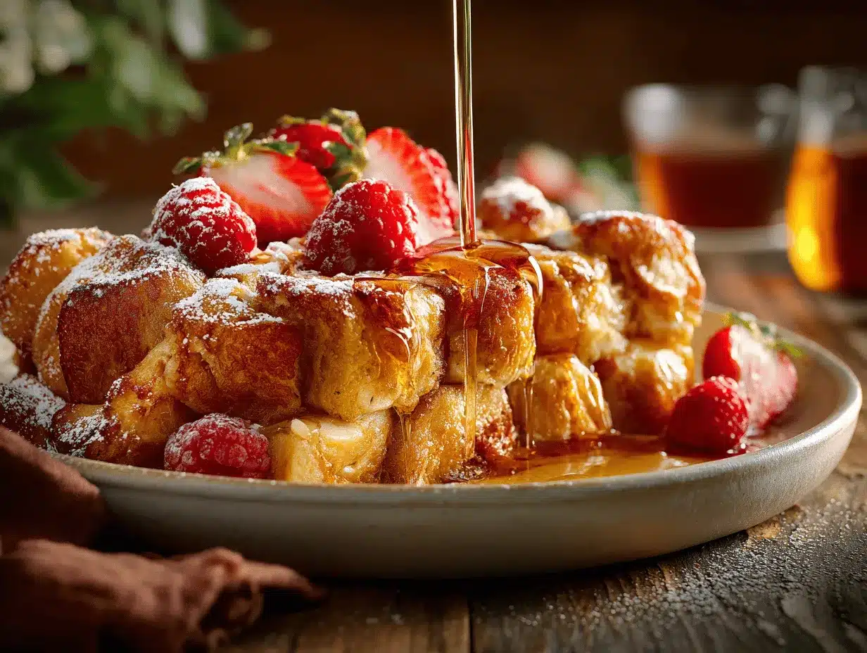 Stuffed Hawaiian Roll French Toast Bake preparation steps