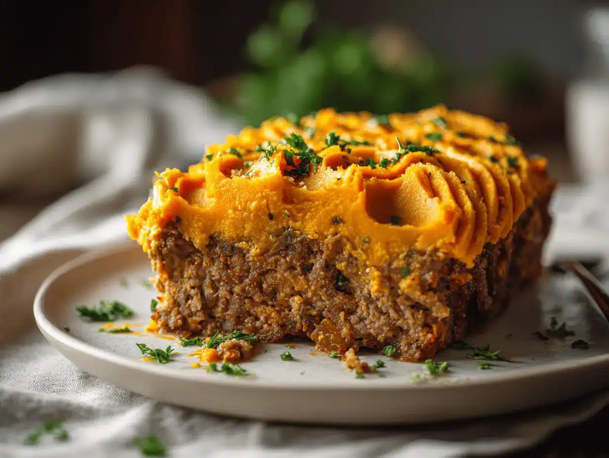 sweet potato topped meatloaf preparation steps