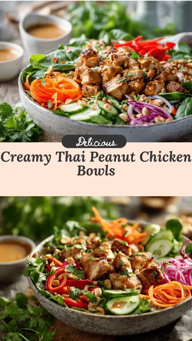 Thai Peanut Chicken Salad Bowls recipe
