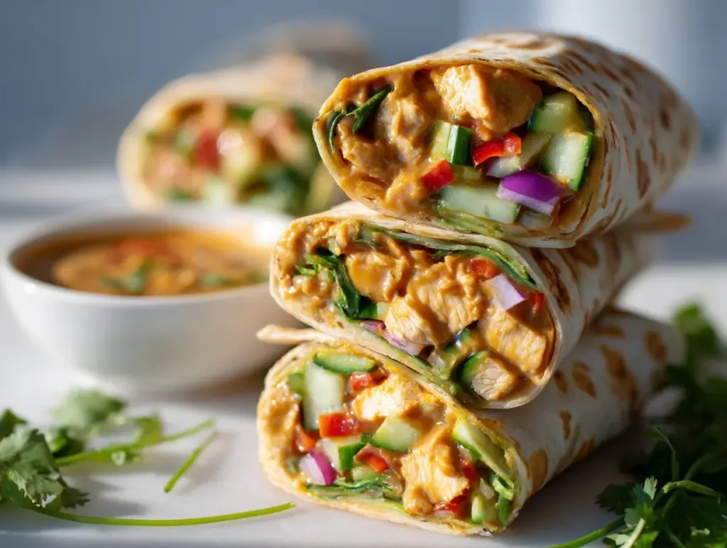 Thai peanut chicken wraps - featured image