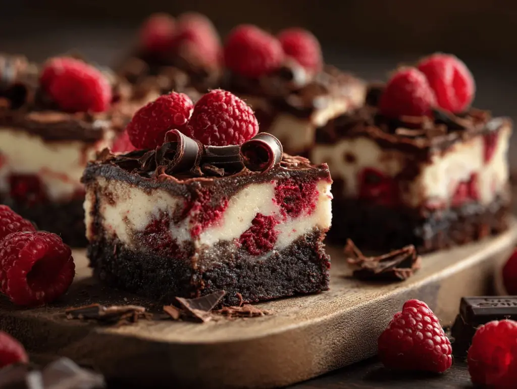 Triple Chocolate Raspberry Cheesecake Bars - featured image