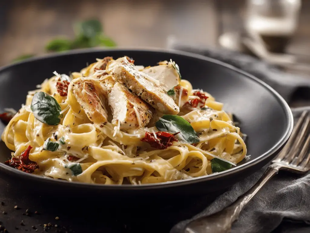Tuscan Chicken Alfredo Pasta - featured image