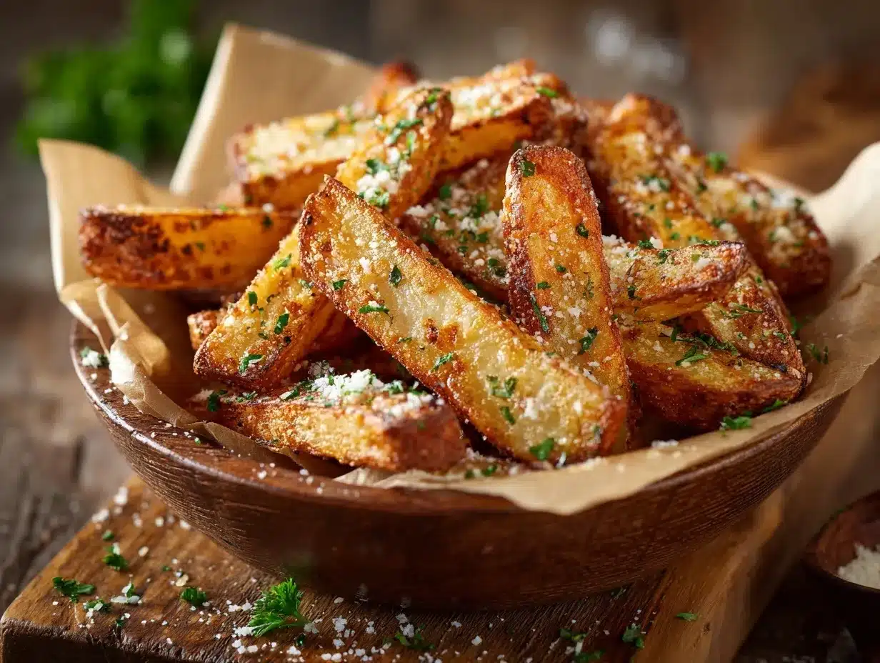 Air Fryer Garlic Parmesan Fries preparation steps