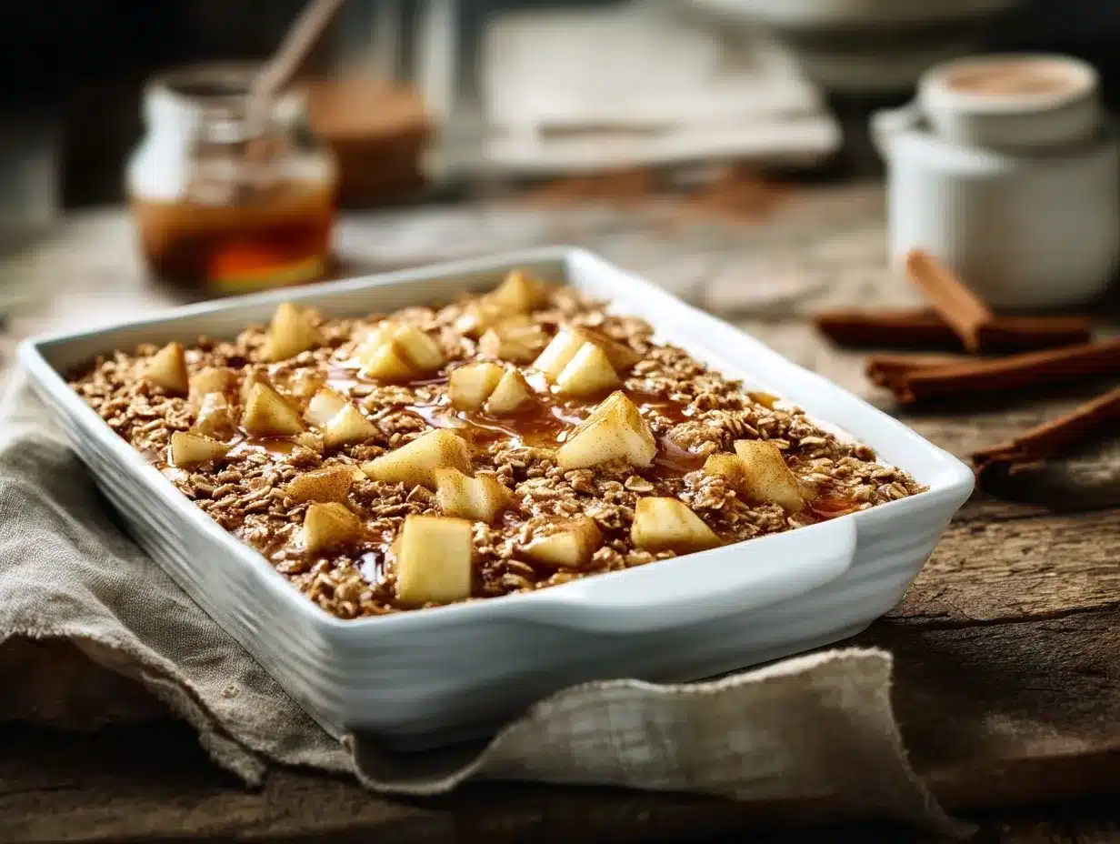 Apple Cinnamon Baked Oatmeal preparation steps