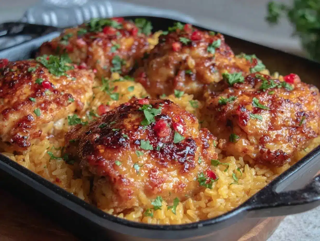baked chicken and rice preparation steps