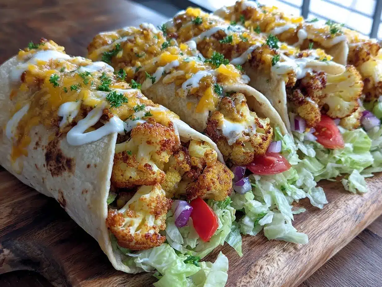buffalo cauliflower wraps preparation steps