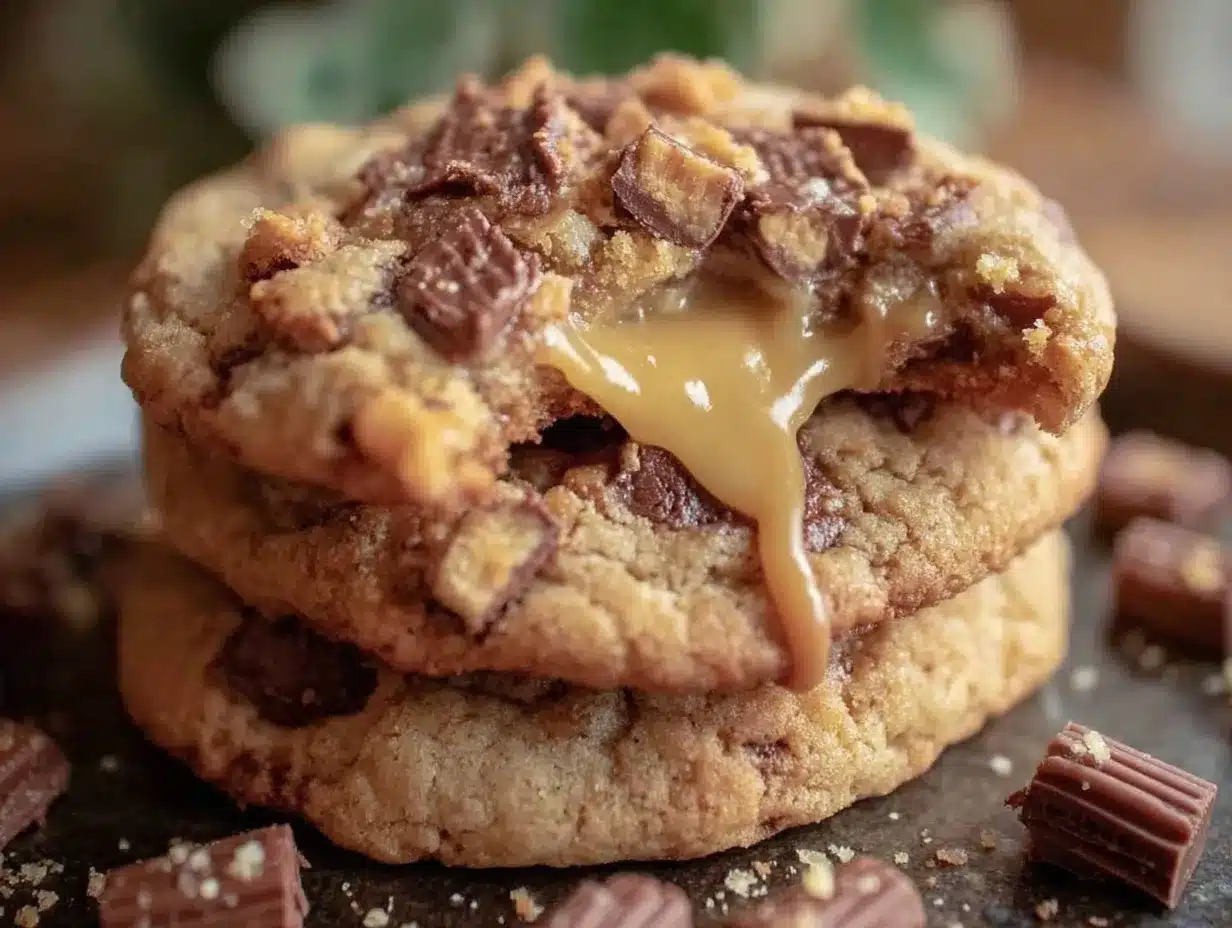 Butterfinger Caramel Crunch Cookies preparation steps
