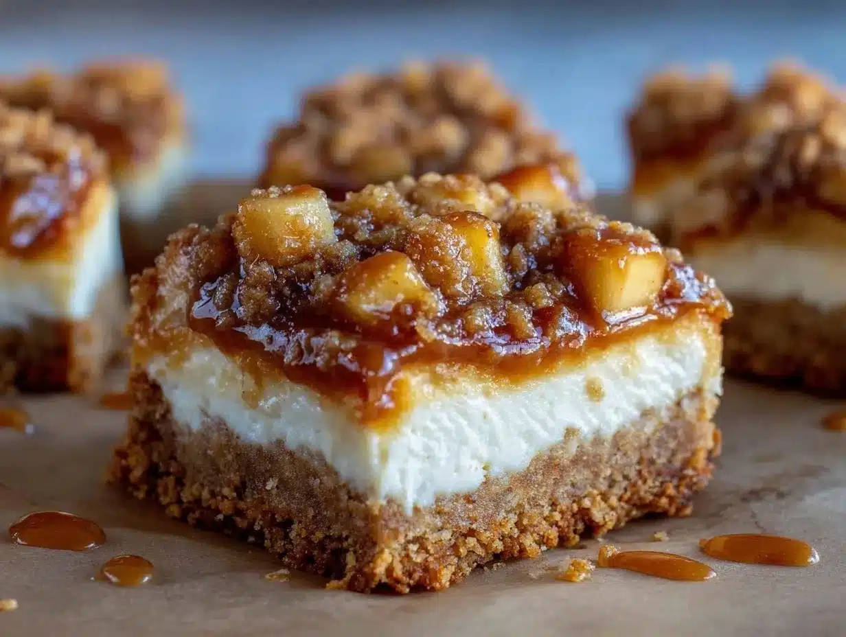 caramel apple cheesecake bars preparation steps