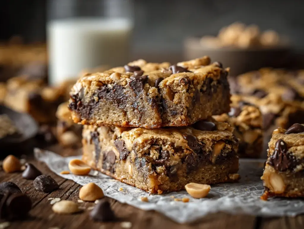 chocolate chip peanut butter bars - featured image