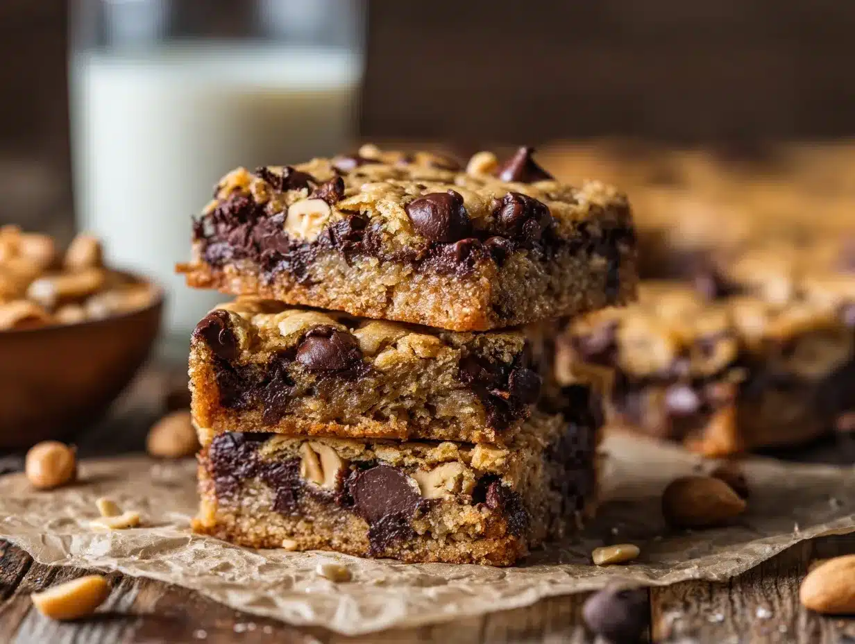 chocolate chip peanut butter bars preparation steps