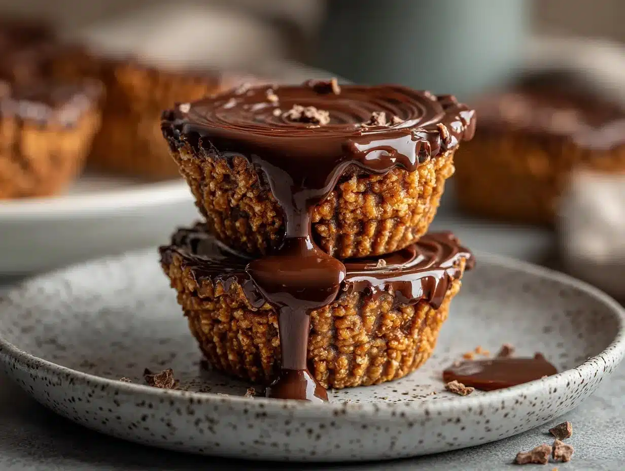 Chocolate Peanut Butter Rice Krispie Cups preparation steps