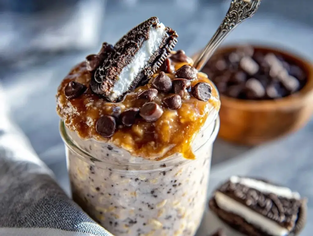 cookies and cream overnight oats - featured image