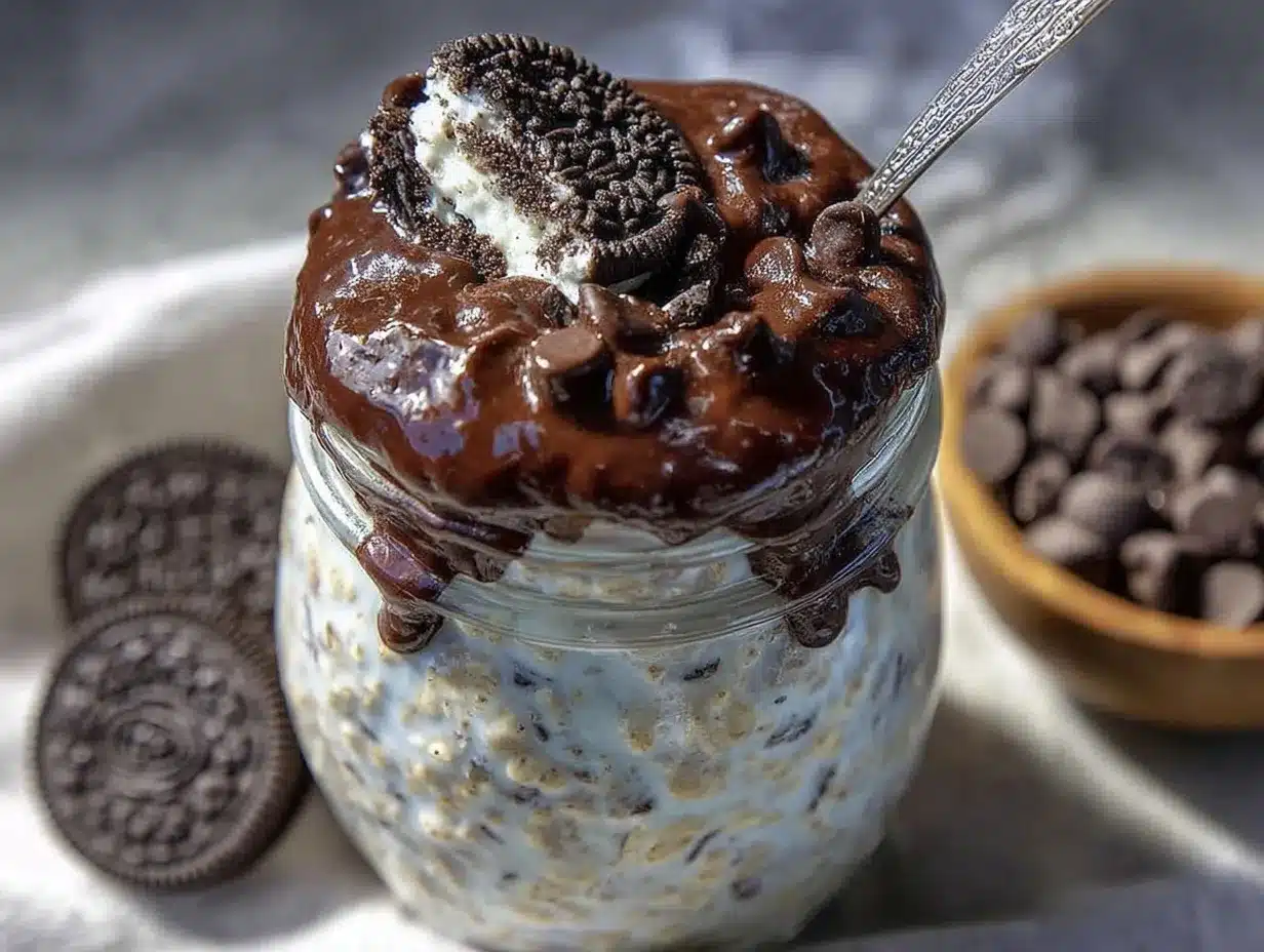 cookies and cream overnight oats preparation steps