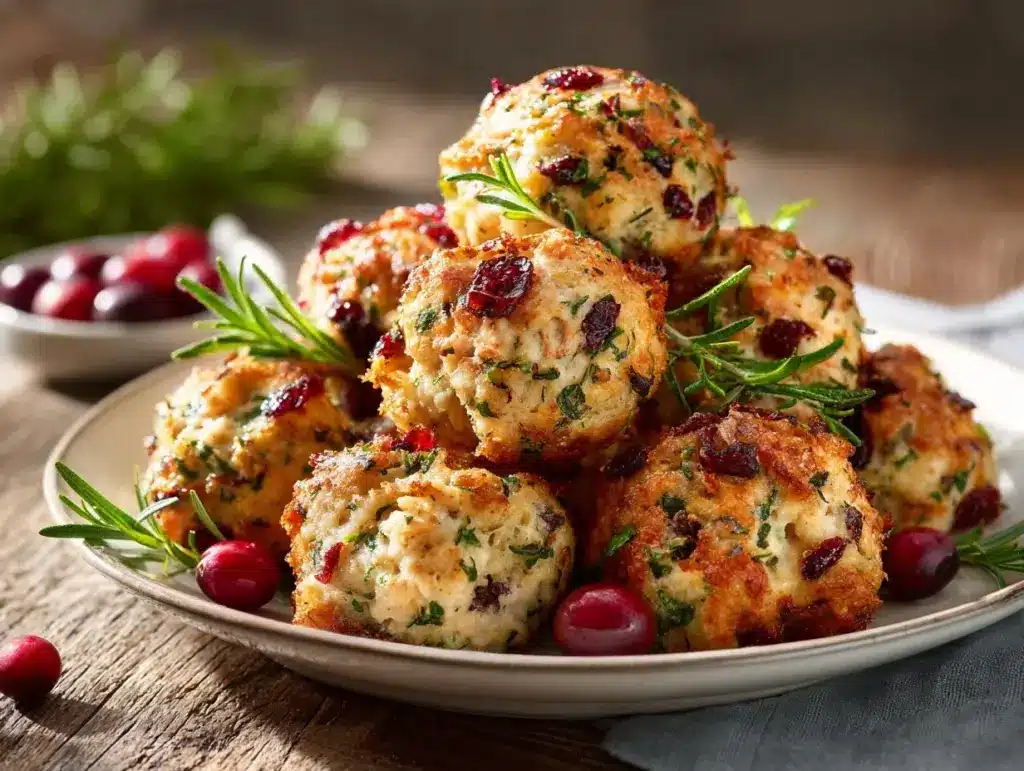 Cranberry Turkey Stuffing Balls - featured image