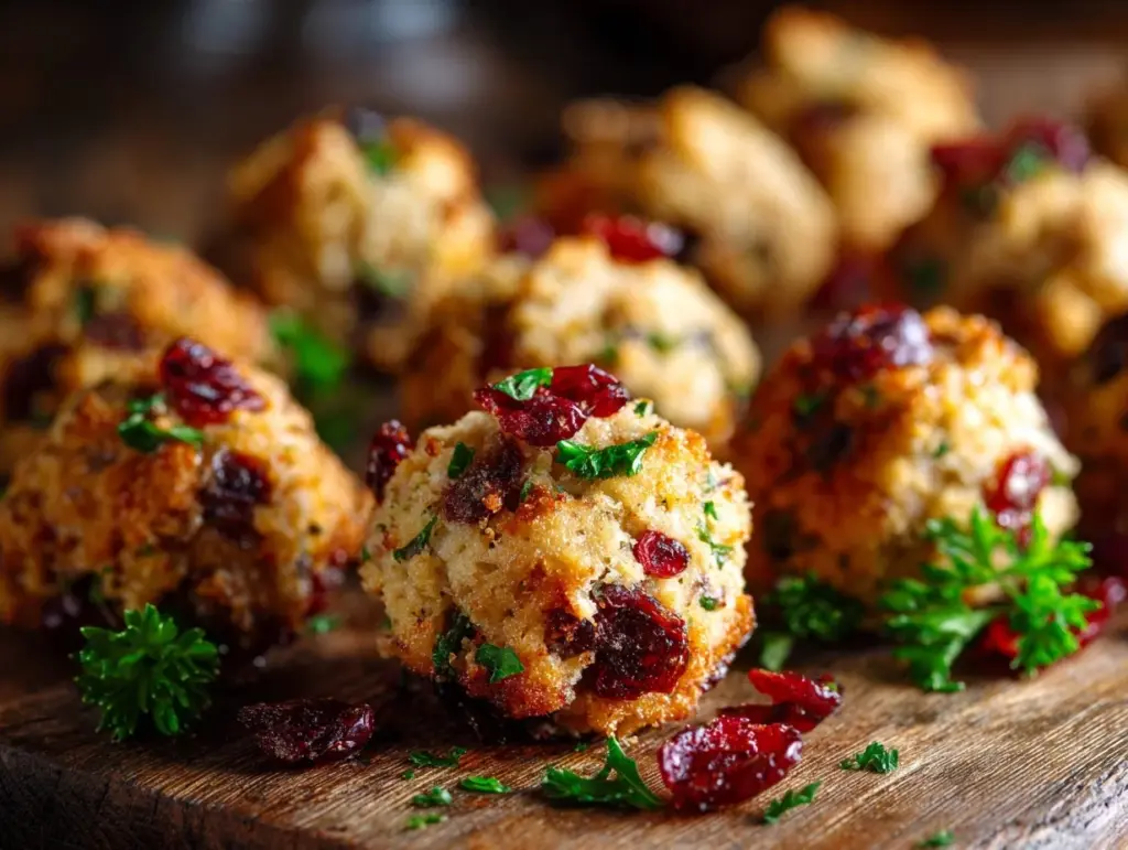 Cranberry Turkey Stuffing Balls - featured image