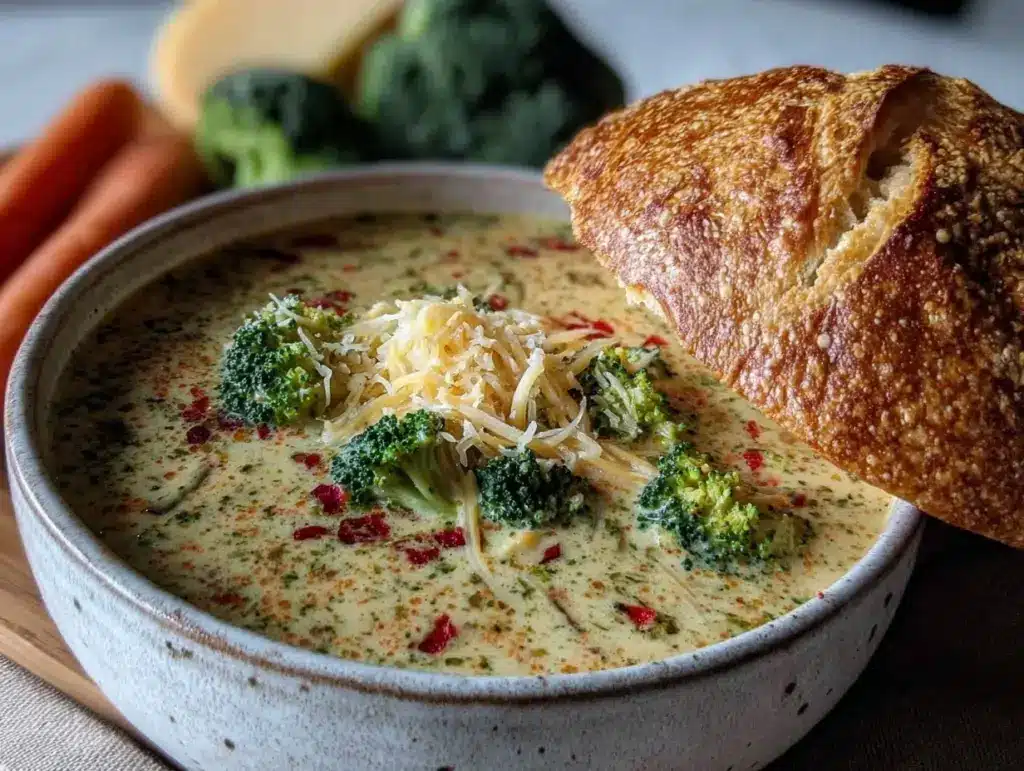 creamy broccoli cheddar soup - featured image