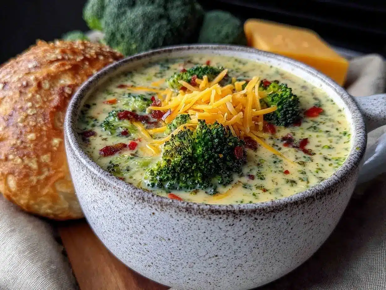 creamy broccoli cheddar soup preparation steps