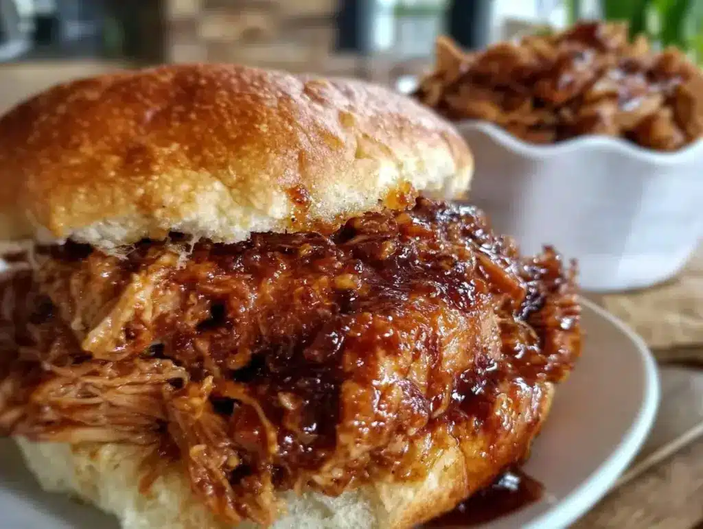 crockpot BBQ chicken sandwiches - featured image