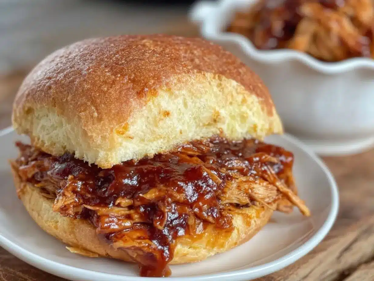 crockpot BBQ chicken sandwiches preparation steps