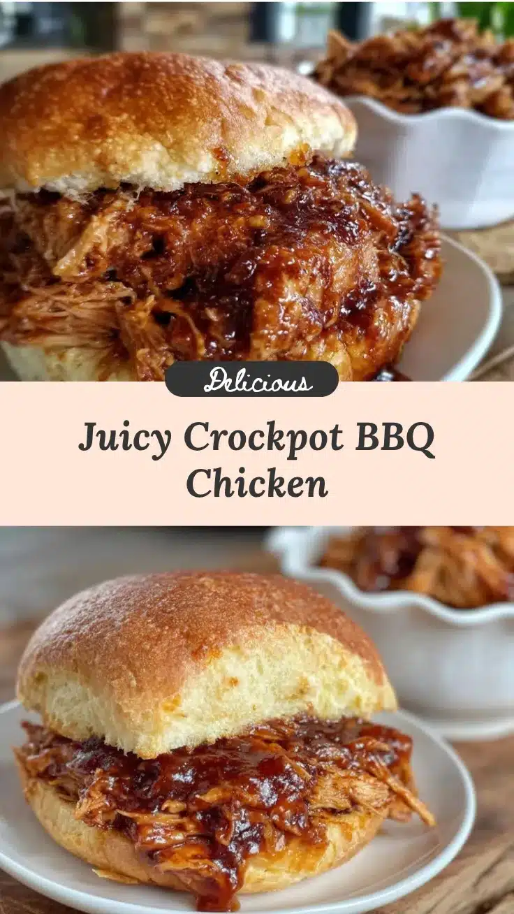 crockpot BBQ chicken sandwiches recipe