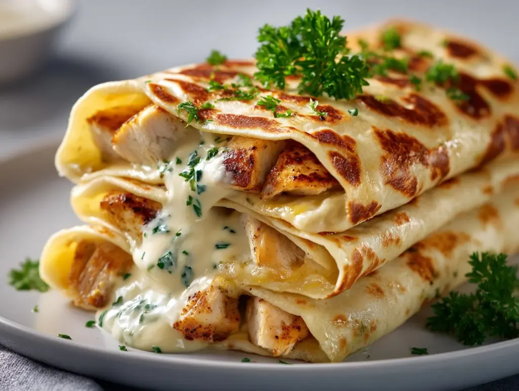 garlic chicken wraps - featured image